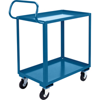 Chariot ergonomique &agrave; tablettes, 800 lb Capacit&eacute;, Acier, 20" la x 37" ha x 32" p, Bordure vers le haut The Estey Group