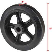 Mold-On Rubber Wheel, 8" (203 mm) Dia. x 2" (51 mm) W, 400 lbs. (181 kg.) Capacity The Estey Group