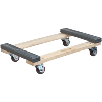 Rubber Ends Hardwood Dolly, Wood Frame, 18" W x 24" D x 7" H, 900 lbs. Capacity The Estey Group