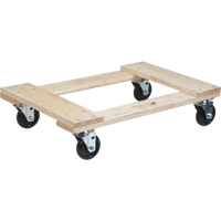 Hardwood Dolly, Polyolefin Wheels, 900 lbs. Capacity, 18" W x 24" D x 7" H The Estey Group