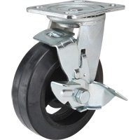Mold-on Caster, Swivel with Brake, 6" (152.4 mm), Rubber, 550 lbs. (249 kg.) The Estey Group