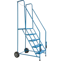 Escabeau roulant avec rails pour acc&egrave;s &agrave; une remorque, 4 marches, Largeur de la marche 22", Hauteur de la plateforme 37", Acier The Estey Group