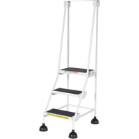 Stop-Step Ladders, 3 Steps, 16" Step Width, 28-11/16" Platform Height, Steel The Estey Group