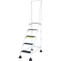 Light-Duty Stop-Step Ladders, 5 Steps, 16" Step Width, 47-11/16" Platform Height, Steel The Estey Group