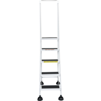 Light-Duty Stop-Step Ladders, 5 Steps, 16" Step Width, 47-11/16" Platform Height, Steel The Estey Group