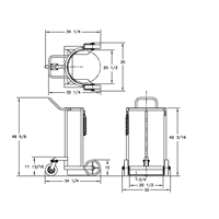 Grand chariot LCC pour bouteille de gaz liquide, Roues Polyur&eacute;thane, Base de 20" la x 20" p, 1000 lb The Estey Group