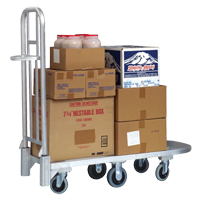 Aluminum Merchandise Cart, 20" W x 55-1/4" L, 1200 lbs. Cap., Polyurethane Wheels The Estey Group
