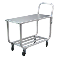 Chariot en aluminium &agrave; plateforme tubulaire, 700 lb Capacit&eacute;, Aluminium, 19" la x 42" ha x 46" p, Bordure vers le bas The Estey Group
