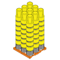 Nestable Polyethylene Drum, 14 US gal (11.7 imp. gal.), Open Top, Yellow The Estey Group