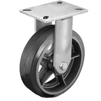 Heavy-Duty Plate Caster, Swivel, 6" (152.4 mm), Rubber, 450 lbs. (204 kg.) The Estey Group