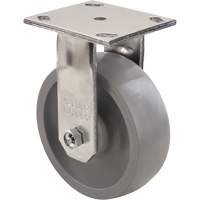 Max9 Caster, Rigid with Brake, 6" (152.4 mm), Envirothane Grey-WOW, 1100 lbs. (498.95 kg.) The Estey Group