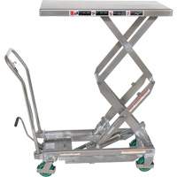 Table &eacute;l&eacute;vatrice hydraulique manuelle &agrave; ciseaux, 36-1/4" lo x 19-3/8" la, Acier inoxydable, Capacit&eacute; 600 lb The Estey Group