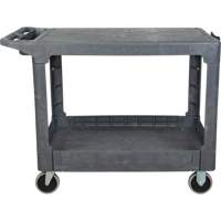 Flat-Shelf Utility Service Cart, 2 Tiers, 25-1/4" x 32-1/4" x 44", 550 lbs. Capacity The Estey Group