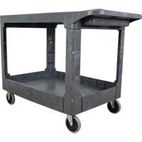 Flat-Shelf Utility Service Cart, 2 Tiers, 25-1/4" x 32-1/4" x 44", 550 lbs. Capacity The Estey Group