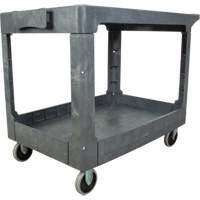 Flat-Shelf Utility Service Cart, 2 Tiers, 25-1/4" x 32-1/4" x 44", 550 lbs. Capacity The Estey Group