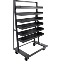 Single-Sided Heavy Duty A-Frame Cart with 6 Lipped Trays, 38" x 25" x 63", 2500 lbs. Capacity The Estey Group