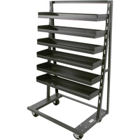 Single-Sided Heavy Duty A-Frame Cart with 6 Lipped Trays, 38" x 25" x 63", 2500 lbs. Capacity The Estey Group