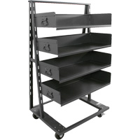 Single-Sided Heavy Duty A-Frame Cart with 4 Large Trays, 38" x 25" x 63", 2500 lbs. Capacity The Estey Group