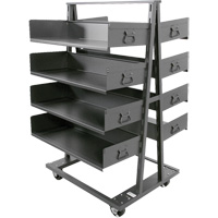Double-Sided Heavy Duty A-Frame Cart with 8 Large Trays, 38" x 30" x 63", 2500 lbs. Capacity The Estey Group