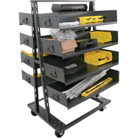 Double-Sided Heavy Duty A-Frame Cart with 8 Large Trays, 38" x 30" x 63", 2500 lbs. Capacity The Estey Group