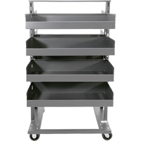 Double-Sided Heavy Duty A-Frame Cart with 8 Large Lipped Trays, 38" x 30" x 63", 2500 lbs. Capacity The Estey Group