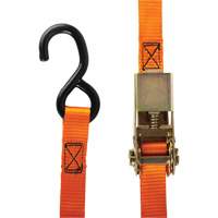 Ratchet Strap, S-Hook, 12' W x 1" L, 2200 lbs. (998 kg) Working Load Limit The Estey Group
