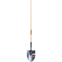 Pro Round Point Shovel, Tempered Steel Blade, Wood, Straight Handle The Estey Group
