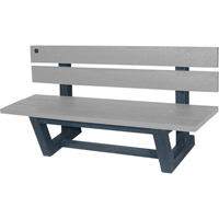 Bancs de parc d'ext&eacute;rieur, Plastique recycl&eacute;, 60" lo x 17" la x 17" h, Gris The Estey Group