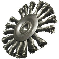 Circular Knotted Wire End Brushes, 3-1/2" Dia., 0.014" Wire Dia., 1/4" Shank The Estey Group