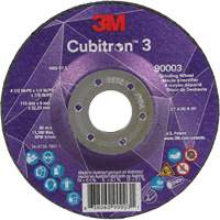 Cubitron 3 Depressed Centre Grinding Wheel, 4-1/2" x 1/4", 7/8" Arbor, Ceramic, Type T27 The Estey Group
