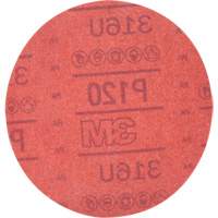 Disque abrasif rouge 01224 Hookit, 316U, dia 6", Grain P120, Oxyde d'aluminium, A The Estey Group