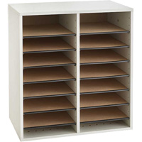Casier &agrave; compartiments r&eacute;glable pour documentation, Stationnaire, 16 fentes, Bois, 19-1/2" la x 11-3/4" p x 21" h The Estey Group