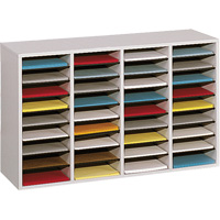 Casier &agrave; compartiments r&eacute;glable pour documentation, Stationnaire, 36 fentes, Bois, 39-1/4" la x 11-3/4" p x 24" h The Estey Group