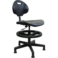 Heavy-Duty Ergonomic Seating, Polyurethane, Black, 250 lbs. Capacity The Estey Group