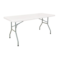 Table pliante, Rectangulaire, 72" l x 30" la, Poly&eacute;thyl&egrave;ne, Blanc The Estey Group