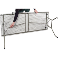Fold-in-Half Table, Rectangular, 72" L x 30" W, Polyethylene, White The Estey Group