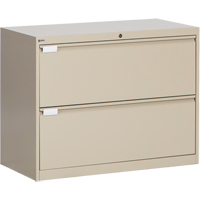 Lateral Filing Cabinet, Steel, 2 Drawers, 36" W x 18" D x 27-7/8" H, Beige The Estey Group