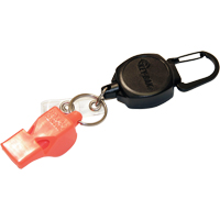 Self Retracting ID Badge and Key Reel with Whistle, Zinc Alloy Metal, 24" Cable, Carabiner Attachment The Estey Group