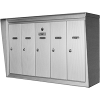 Single Deck Mailboxes, Wall -Mounted, 16" x 5-1/2", 3 Doors, Aluminum The Estey Group