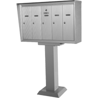 Single Deck Mailboxes, Pedestal -Mounted, 16" x 5-1/2", 3 Doors, Aluminum The Estey Group