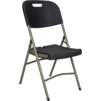 Folding Chair, Polyethylene, Black, 350 lbs. Weight Capacity The Estey Group