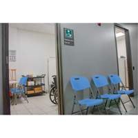 Folding Chair, Polyethylene, Blue, 350 lbs. Weight Capacity The Estey Group
