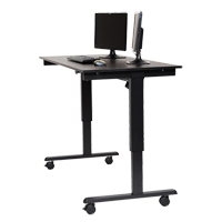 Adjustable Stand-Up Desk, Stand-Alone Desk, 45-1/4" H x 29-1/2" D, Black The Estey Group