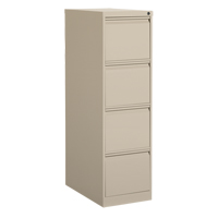 Vertical Filing Cabinet, Steel, 4 Drawers, 15-1/7" W x 25" D x 52" H, Beige The Estey Group