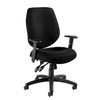 Six 31 Operator Chair, Fabric, Black, 250 lbs. Capacity The Estey Group