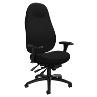 High Back Comfort Chair, Polyester, Black, 300 lbs. Capacity The Estey Group