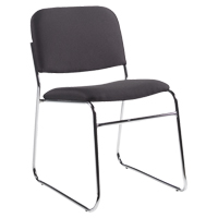 Chaise sans accoudoirs, Tissu, Hauteur 30", Capacit&eacute; 200 lb, Noir The Estey Group
