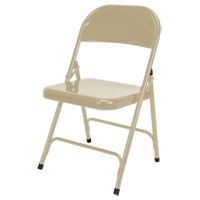 Folding Chair, Steel, Beige, 300 lbs. Weight Capacity The Estey Group