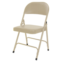 Vinyl Padded Folding Chair, Steel, Beige, 300 lbs. Weight Capacity The Estey Group