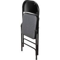 Deluxe Fabric Padded Folding Chair, Steel, Grey, 300 lbs. Weight Capacity The Estey Group